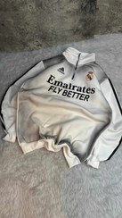 تصویر دورس نیم زیپ‌رئال سه نخه پنبه - L سفید 