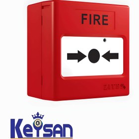 تصویر شستی اعلام حریق متعارف برند زیتکس Push fire alarm