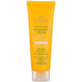 تصویر کرم ضد آفتاب SPF60+ بدون رنگ سینره 