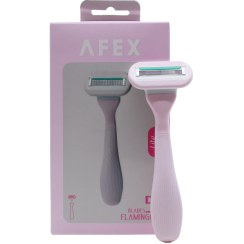 تصویر تیغ اصلاح 5 لبه فلامینگو با سری اضافه افكس Afex Flamingo 5 Blades With Additional Series