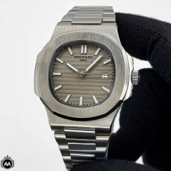 تصویر ساعت مچی مردانه پتک فیلیپ مدل ناتیلوس صفحه طوسی با بند استیل 