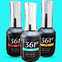 تصویر پک 12 تایی لاک ژل 15 میل برند 361 درجه Nail Polish