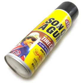 تصویر اسپری براق کننده لاستیک خودرو اس تی پی مدل sun of a gun حجم 595 میلی لیتر 