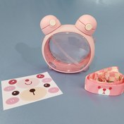 تصویر قمقمه خرسی دوسر نی دار آسان نوش صورتی 