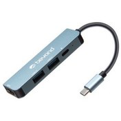 تصویر هاب 4 پورت Type-C بیاند مدل BA-413 با 2 پورت USB 3.0 و 1 پورت HDMI و قابلیت PD Beyond BA-413 USB 3.0 Type-C HUB, 4 Port With HDMI Port + Power Delivery