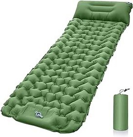 تصویر پد خواب کمپینگ 3.9 اینچی MOTIM، تشک کمپینگ فوق سبک با بالش تعبیه شده با پمپ پا، پدهای خواب بادی جمع و جور برای کمپینگ چادر مسافرتی کوهنوردی (سبز) - ارسال 20 روز کاری ا MOTIM 3.9 Inch Camping Sleeping Pad,Ultralight Camping Mat with Pillow Built-in Foot Pump Inflatable Sleeping Pads Compact for Camping Backpacking Hiking Traveling Tent(Green) MOTIM 3.9 Inch Camping Sleeping Pad,Ultralight Camping Mat with Pillow Built-in Foot Pump Inflatable Sleeping Pads Compact for Camping Backpacking Hiking Traveling Tent(Green)