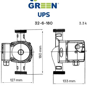 تصویر پمپ سیرکولاتور سه سرعته گرین Green UPS 32-6-180 