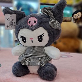 تصویر عروسک کرومی ملودی لباس چهارخونه 25 سانت کد 1314 - Kuromi Melody Doll 