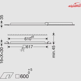 تصویر پنل 60×60 توکار 33 وات مازی نور مدل الگانس 