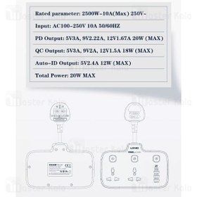 تصویر چند راهی برق و شارژر الدینیو LDNIO SC2413 دارای 4 پورت 