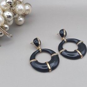 تصویر گوشواره میناکاری مشکی 