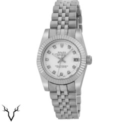 تصویر ساعت رولکس دیت جاست سیلور صفحه سفید - خانم ها Rolex Datejust