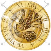 تصویر ساعت طلایی کلاسیک چرخ دنده 