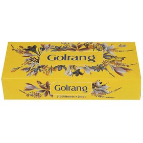 تصویر دستمال کاغذی جعبه ای 100 برگ دو لایه سفید سری گل آویز گلرنگ Golrang 2Ply 100 Paper Tissue