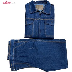 تصویر لباس کار دو تکه جین (کاپشن و شلوار) لی مدل اداره برق JEANS - XL JEANS