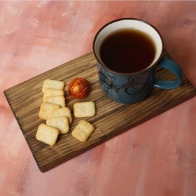 تصویر تخته سرو چوبی یک نفره، مدل روسا رنگ گردویی - 2 عدد serving board-003