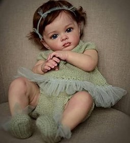 تصویر Nano Classic 24 inch 60cm Reborn Baby Doll بدنه پارچه پنبه ای نرم و سر و دست و پا سیلیکونی نوزاد واقعی مانند عروسک های عروسکی اسباب بازی دخترانه 