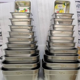 تصویر آبکش و لگن استیل مربعی یونیک ۲۲ پارچه 