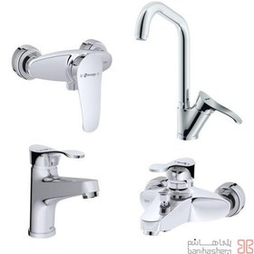 تصویر ست شیرآلات شودر مدل لرد - کروم / شاوری Shouder Set Faucet Lord Model