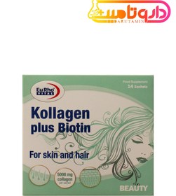 تصویر ساشه کلاژن پلاس بیوتین یوروویتال Eurho Vital Kollagen Plus Biotin Sachet