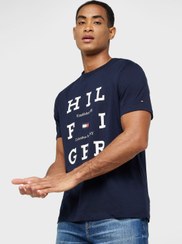 تصویر تی‌شرت یقه گرد لوگو برند Tommy Hilfiger Logo Crew Neck T-Shirt