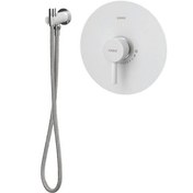 تصویر ملزومات شیر توکار توالت کویین گرد شیری کروم کسری 