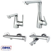 تصویر ست شیرآلات راسان مدل رابیت کروم و سفید 