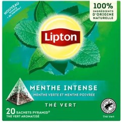 تصویر چای سبز کیسه‌ای با تکه‌های نعنا 20 عددی لیپتونLIPTON Mint Flavored Green Tea 20 Pyramid Tea Bags 