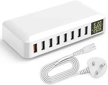 تصویر شارژر چند پورت سامسونگ ۶۰ وات با نمایشگر LED و شارژ سریع QC3.0 