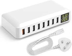 تصویر شارژر چند پورت سامسونگ ۶۰ وات با نمایشگر LED و شارژ سریع QC3.0 