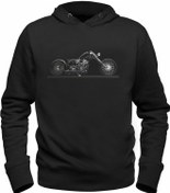 تصویر سویشرت مشکی طرح موتورسواری برند alfa tshirt Motorcycle Rider Design Printed Black Sweatshirt