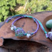 تصویر دستبند بافت فلوریت و رزکوارتز ۰۱ 