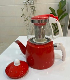 تصویر کتری قوری قرمز 