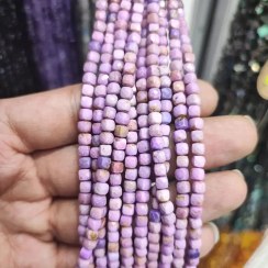 تصویر ریسه سنگ چاروئیت مکعبی سایز ۴ تراش کد13275 Charoite stone, cubic, size 4, cut code13275