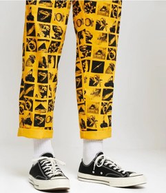 تصویر شلوار Obey Giant Obey Carpenter Pants "Hardwork Chaos" Zine Energy Yellow