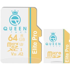 تصویر کارت حافظه Micro SD XC کوئین تک مدل Elite Pro A2 V30 ظرفیت 64 گیگابایت 