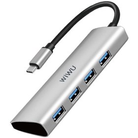 تصویر هاب 4 پورته USB-C برند WIWU مدل A440 