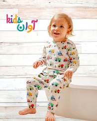 تصویر ست بلوز شلوار بچگانه پسرانه طرح ماشین ها جنس نخ پنبه - سایز 