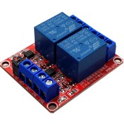 تصویر ماژول رله ۱۲ ولت دو کاناله با خروجی ۱۰ آمپر 