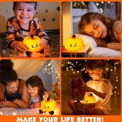 تصویر چراغ خواب سیلیکونی شارژی طرح کدو حلوایی silicon night light model pumpkin