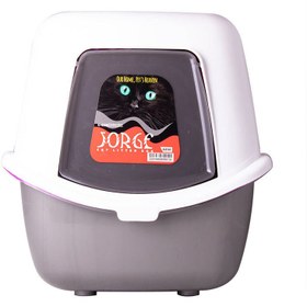تصویر ظرف خاک مسقف و بیلچه گربه هپی پت مدل جورج ا Happy Pet Cat Litter Tray with Scope Jorge Model Happy Pet Cat Litter Tray with Scope Jorge Model