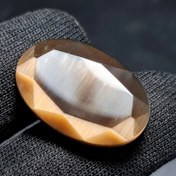 تصویر نگین درشت سنگ چشم گربه با تراش اوال فست کد 30775 