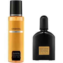 تصویر عطر جیبی زنانه تاینی مدل Tom Ford Black Orcid به همراه بادی اسپلش مردانه مدل Oriental النترا Elentra Tiny Tom Ford Black Orcid Parfum For Women And Elentra Oriental Body Splash For Men