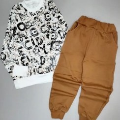 تصویر بلوز شلوار فینگردار پسرانه طرح حروفی کد 2798 