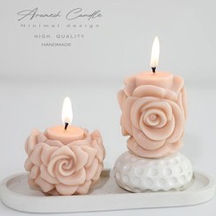 تصویر شمع استوانه‌ی رز 