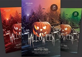 تصویر دانلود فایل پی اس دی فتوشاپ بروشور هالووین halloween flyer TXDKWS 