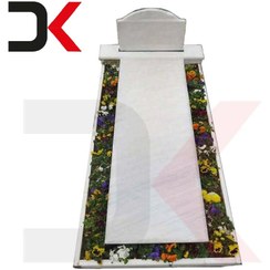 تصویر سنگ قبرسفید ازنا باغچه ای کد 017 