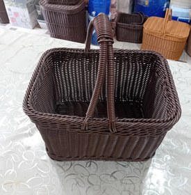 تصویر سبد پیک نیک بافت دو دسته 