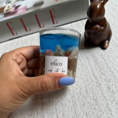 تصویر شمع دکوراتیو جار دریایی (اقیانوس شفاف در لیوان شیشه‌ای) 