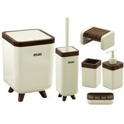 تصویر ست سرویس بهداشتی 6 تکه اطلس مدل چوب ژیوار 